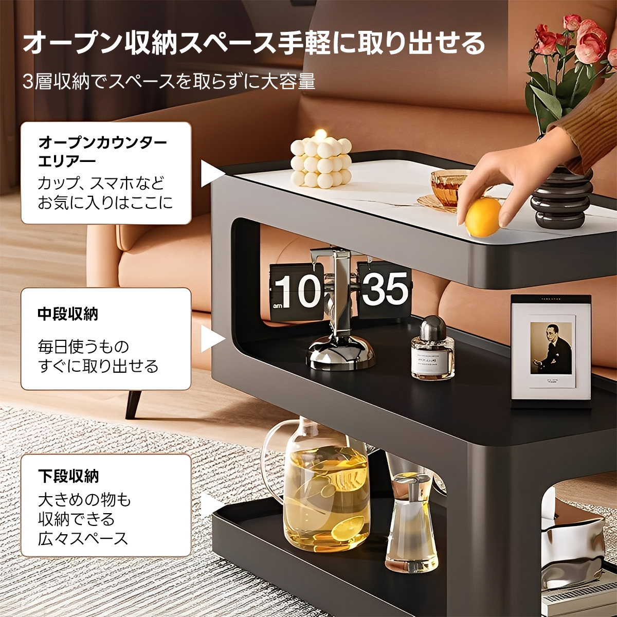 セラミック天板スチールサイドワゴン