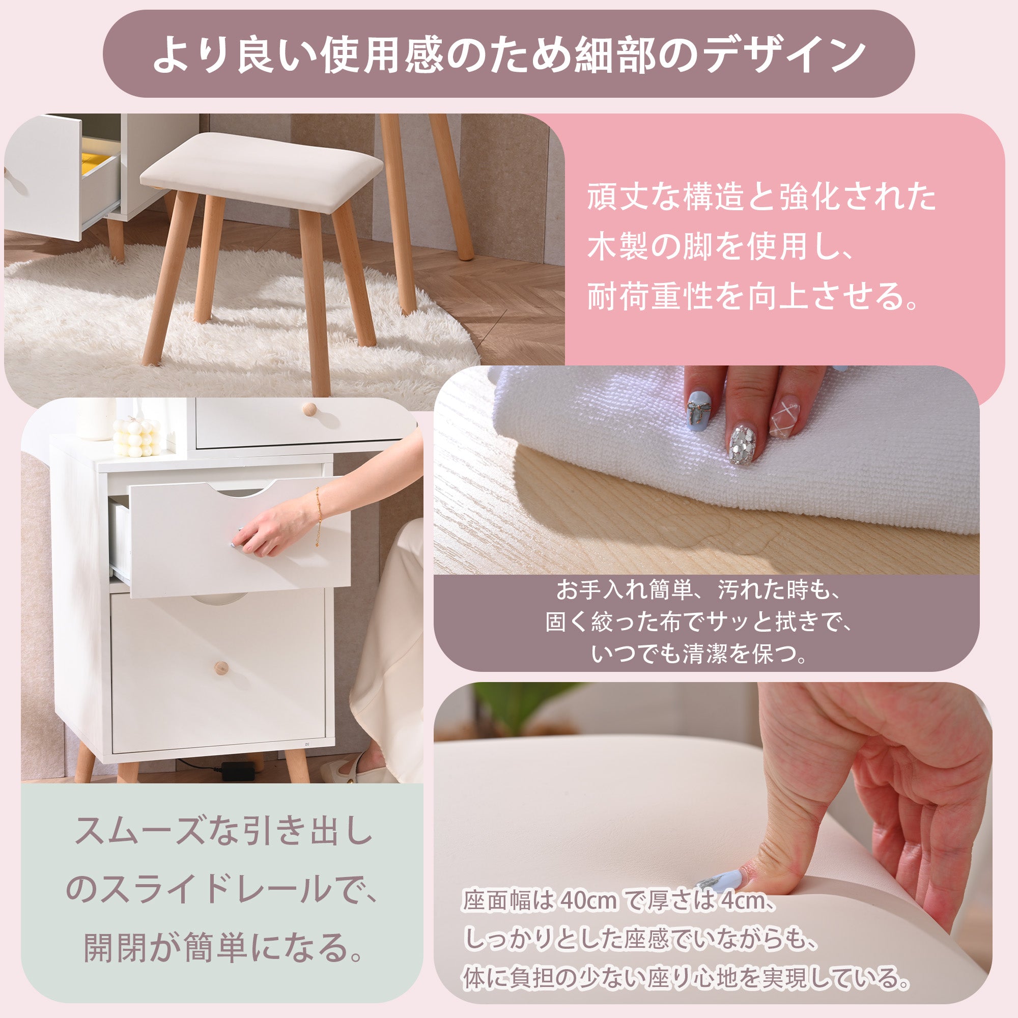 収納＆インテリア  ドレッサー 楽天市場】ライト付き ドレッサーテーブル ドレッサーデスク