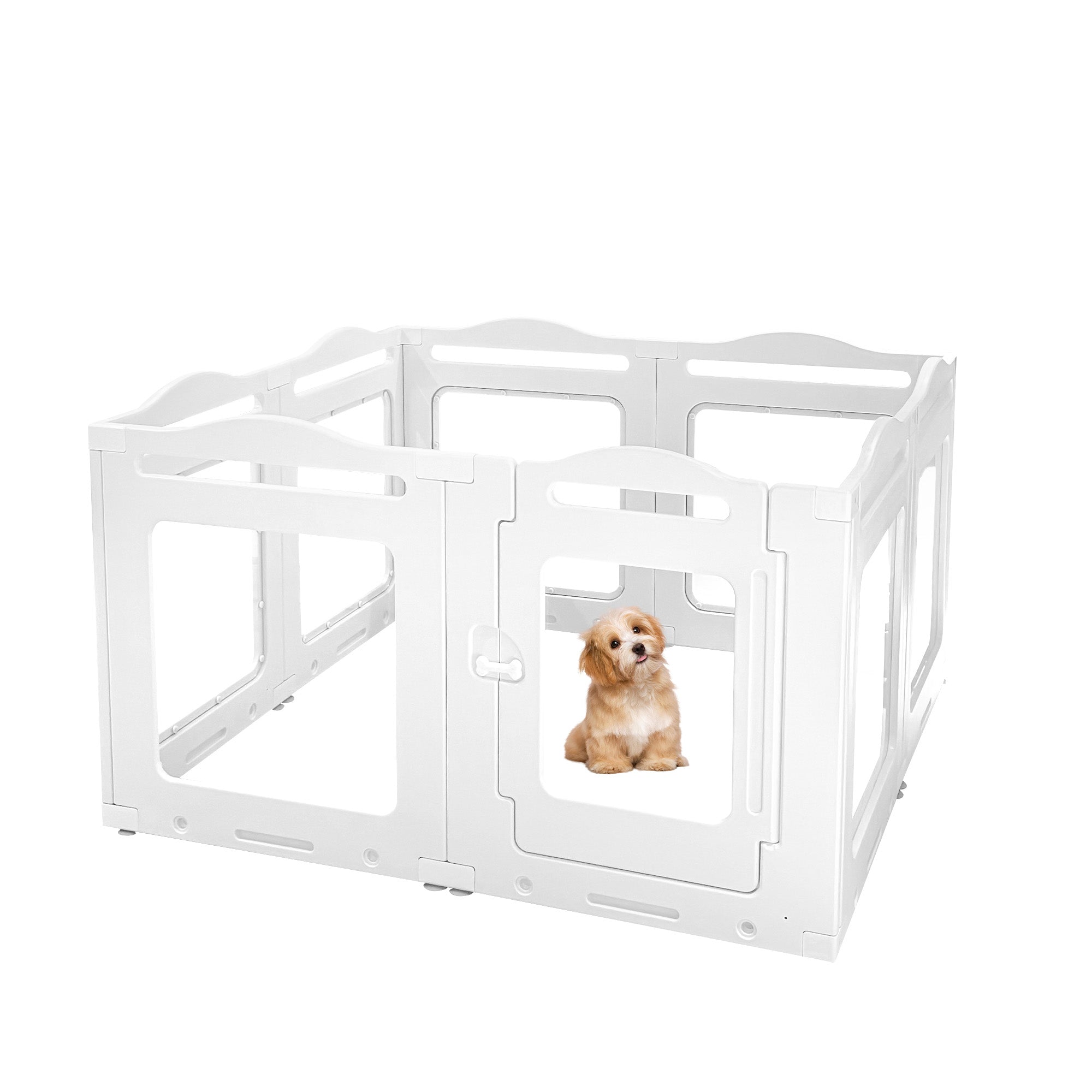 ペットサークル 126cm x 126cm 透明パネル Amazon | Jiza ペットサークル 猫・犬用 うさぎ 透明パネル ABS