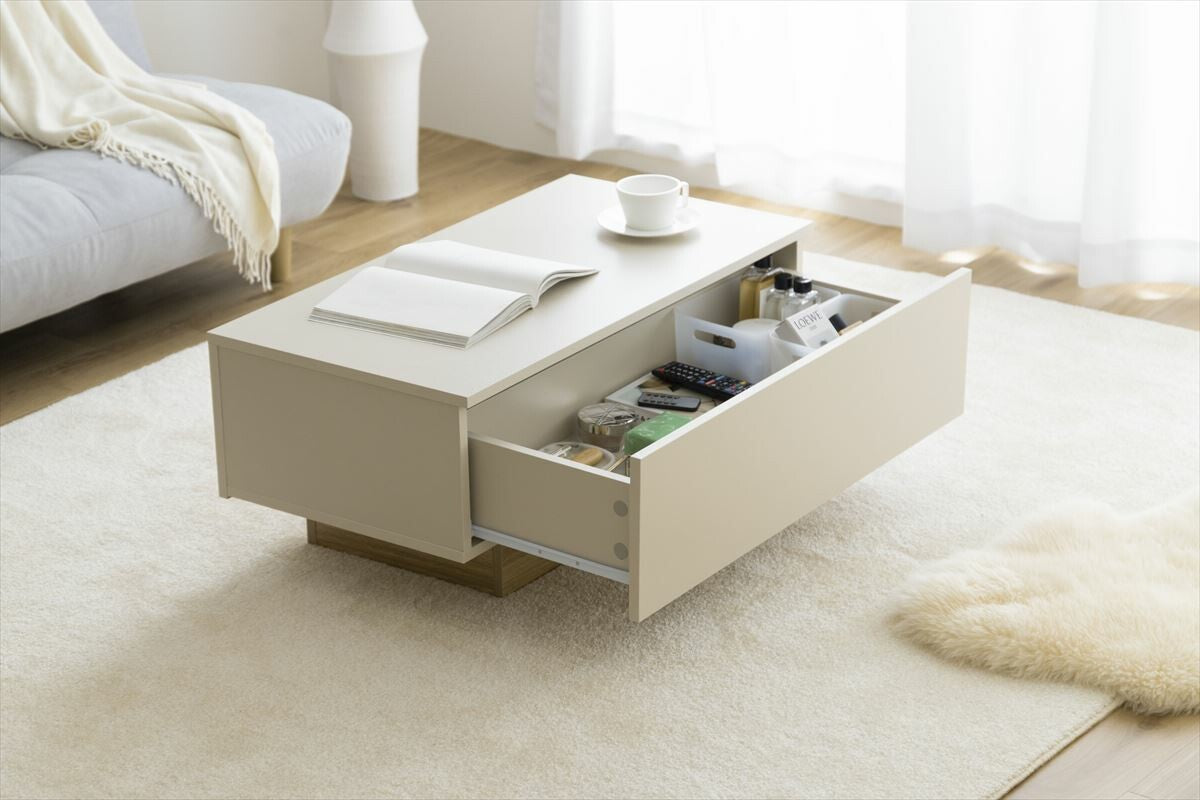 引き出し付きセンターテーブル | 収納力と移動のしやすさを両立した
