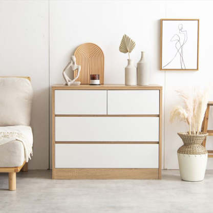 3段ロータイプチェスト | ナチュラルな木目調が空間に温もりを添える