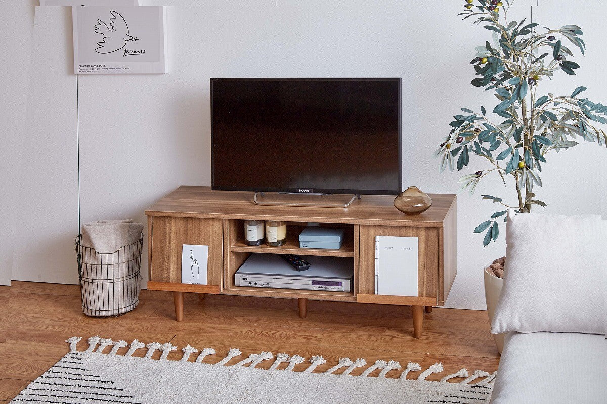 コンパクトフラップ扉テレビ台 | 省スペースで収納力も兼ね備えた