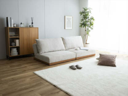 コーデュロイ木目柄アイアンリクライニングソファ | モダンなデザイン