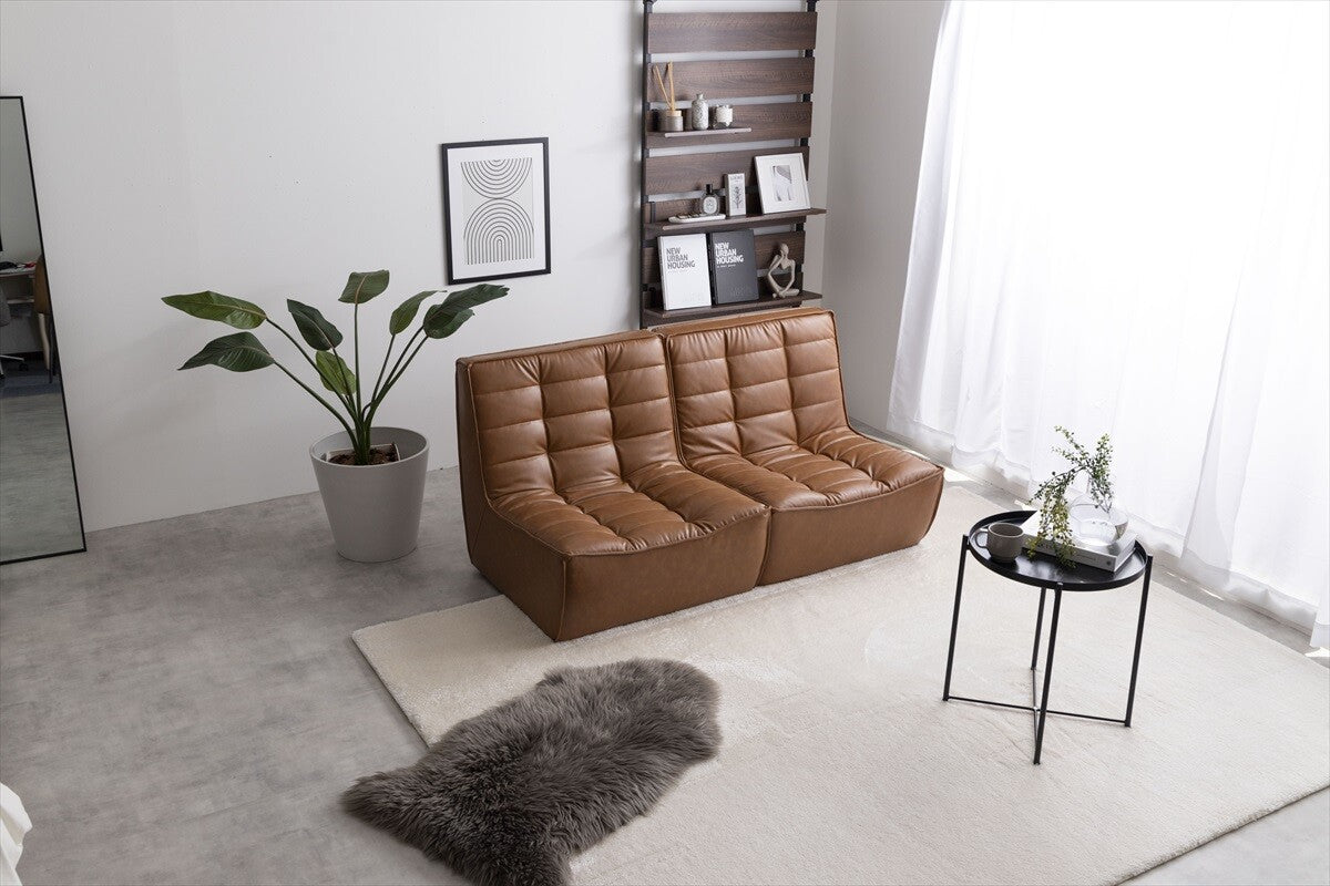 ヴィンテージモダン1人掛けソファ2点セット | コンパクトながら快適