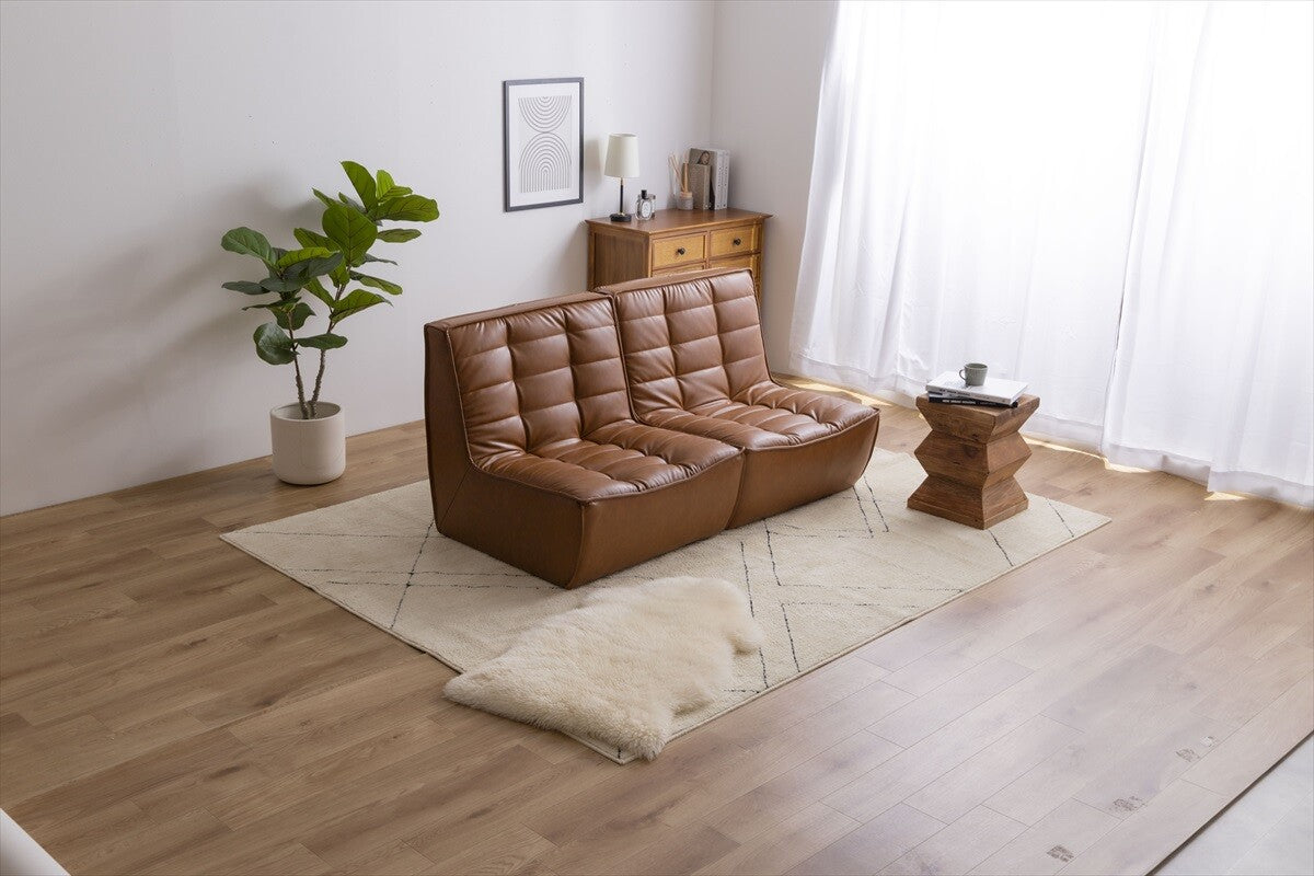 ヴィンテージモダン1人掛けソファ2点セット | コンパクトながら快適