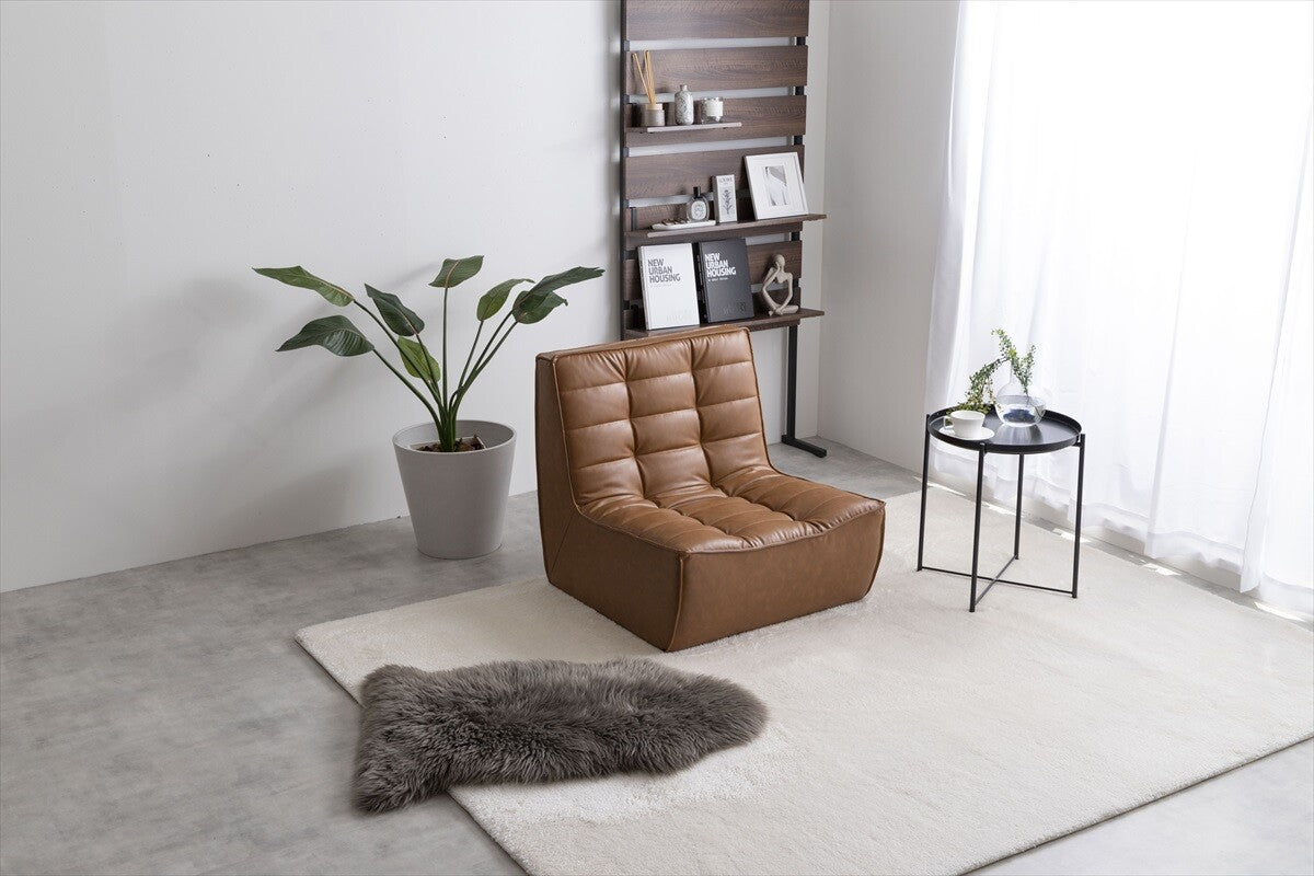 ヴィンテージモダン1人掛けPVCレザーソファ – CAGUUU