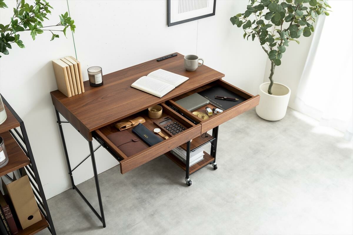 木製デスク ケーブルホール2ヶ所付き②サイド収納 木製デスク ケーブルホール2ヶ所付き②サイド収納