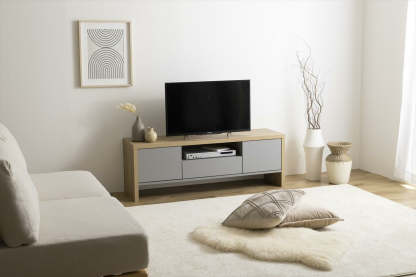 ライトウッド テレビ台 モダンデザイン 北欧モダンノイズレスデザインテレビ台 | スタイリッシュで静音設計