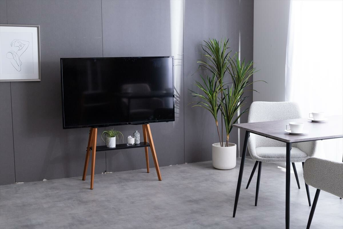 モダン棚付きイーゼルタイプテレビスタンド