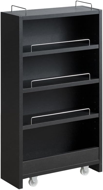 モダン隠しキャスター付き幅16cm隙間収納ラック | 狭い空間にフィット