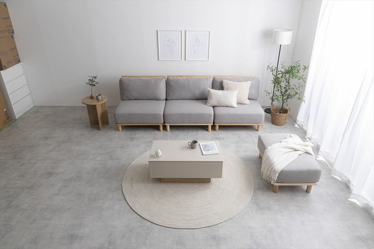 北欧風ファブリックローソファ4点セット | 快適さとスタイルを両立した