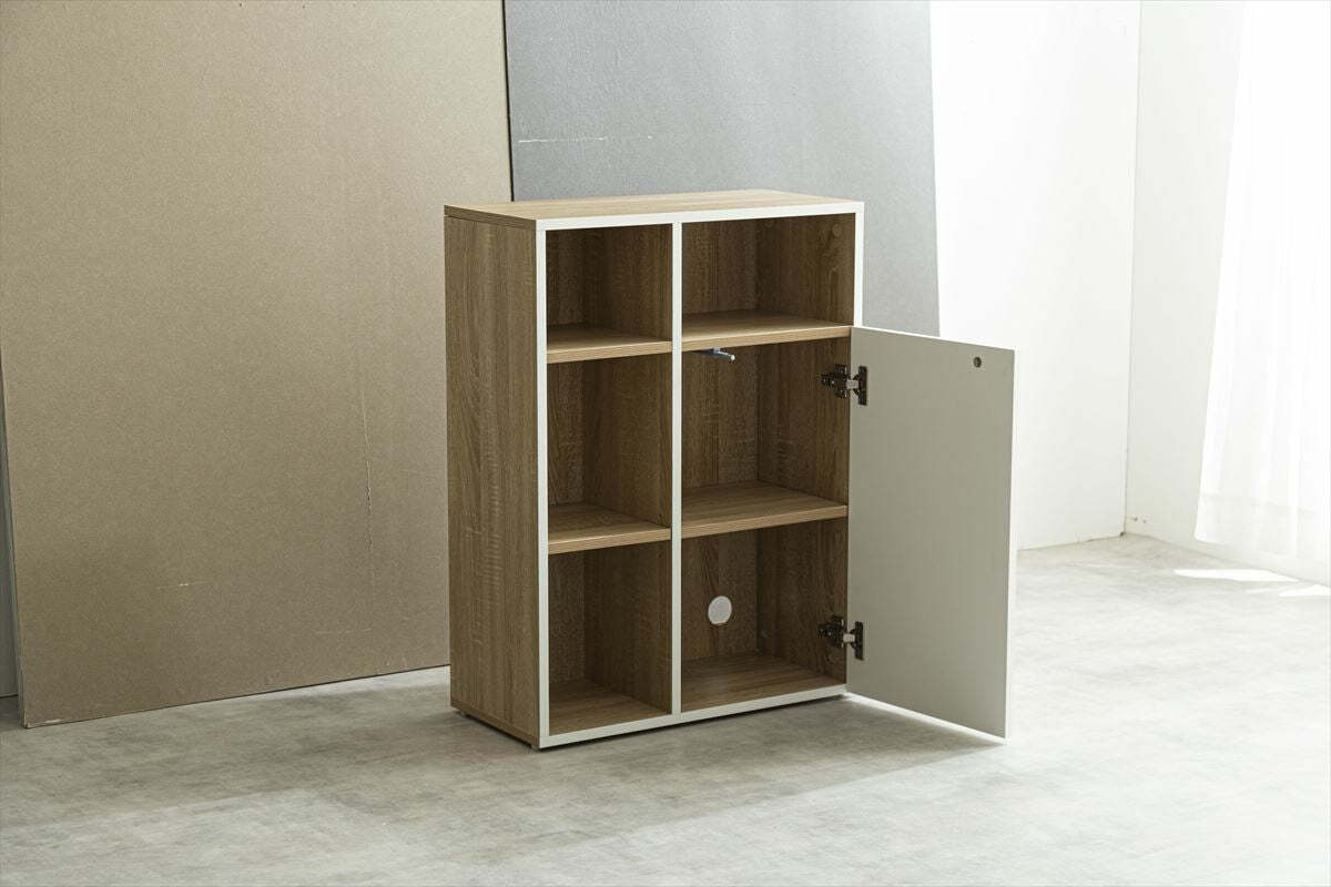 北欧木製バイカラーキャビネット