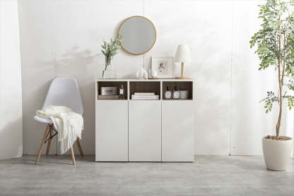 北欧木製3枚扉収納キャビネット – CAGUUU