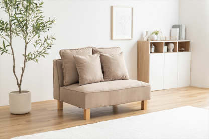 シンプルクッション付き2WAY2人掛けソファ | 多用途に対応し快適性を