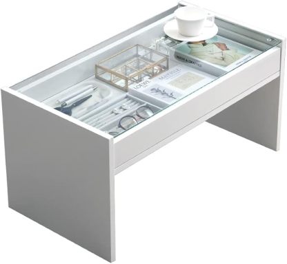モダン木製ガラス天板センターテーブル ガラス 天 板 テーブル