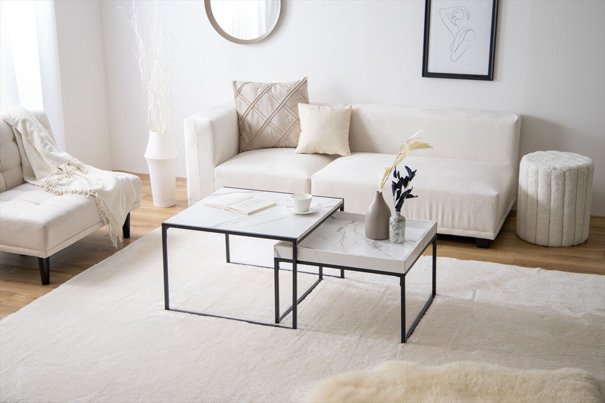 シンプルモダンネストテーブル2点セット – CAGUUU