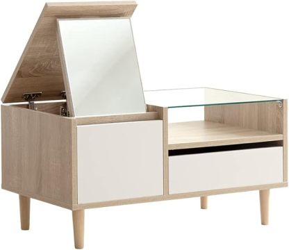⭐️北欧風‼️木製ドレッサーテーブル 可動式ミラー付き ⭐️北欧風‼️木製ドレッサーテーブル 可動式ミラー付き