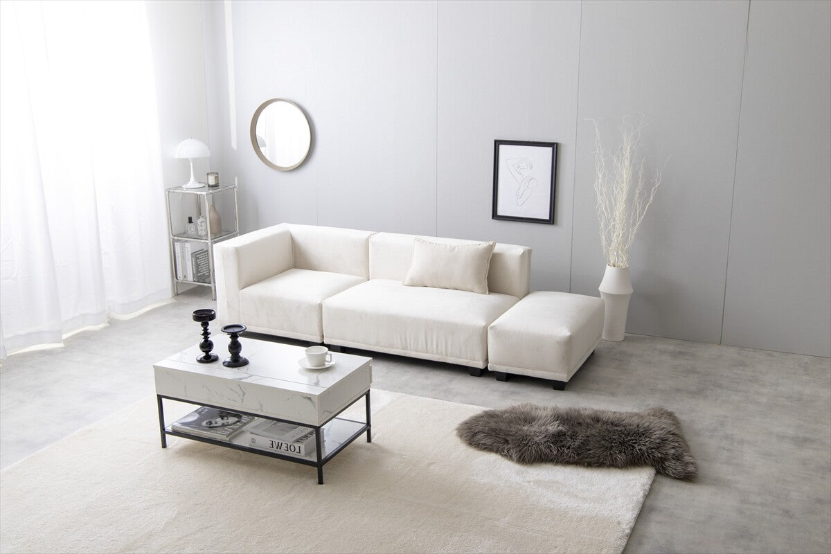 シンプルモダンファブリックコーナーソファ – CAGUUU