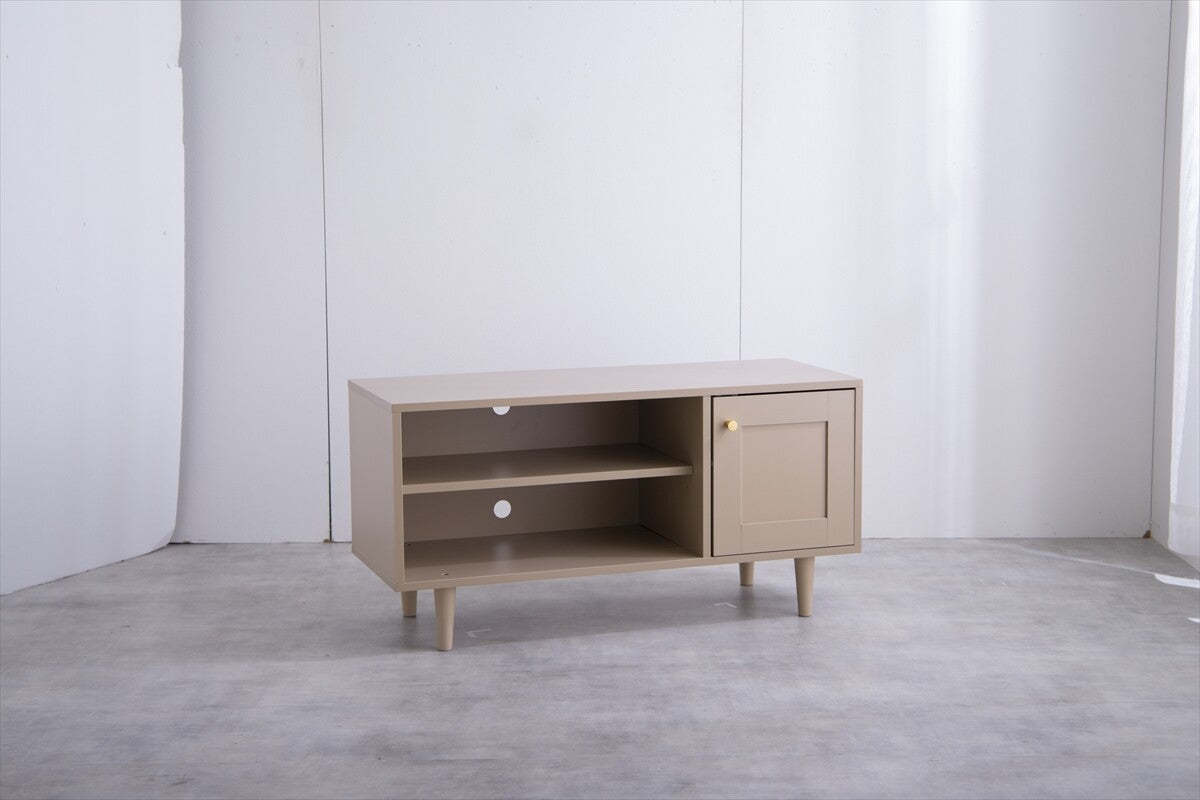 框デザイン木製テレビ台