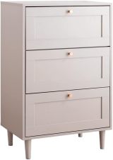 框デザイン木製幅60cm3段チェスト