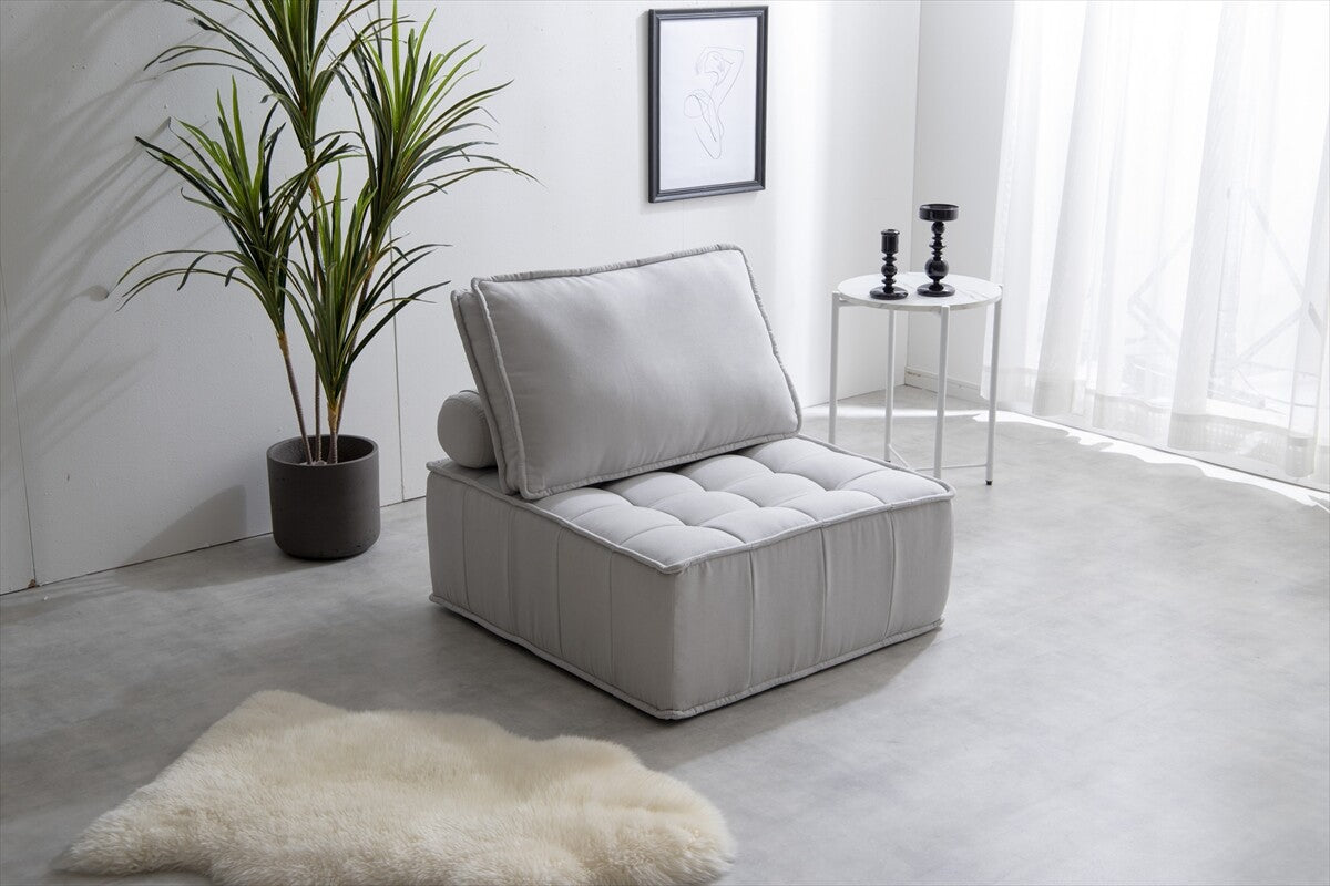 モダンポケットコイルファブリック1人掛けローソファ – CAGUUU