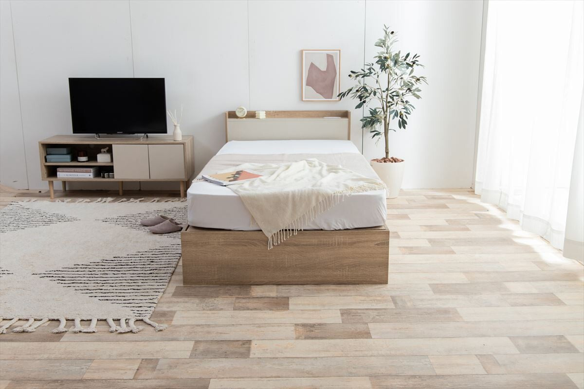 シングルベッド 北欧 Sサイズ シングル ベッドフレーム すのこ コンセント付き 無垢材 木製