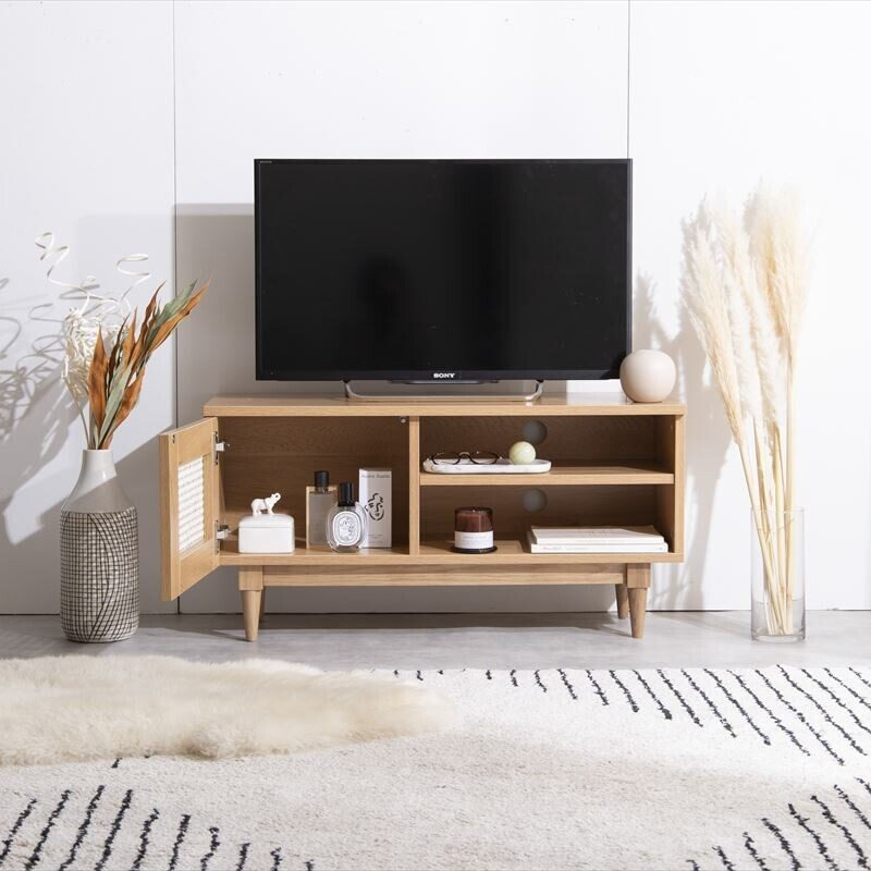 CAGUUUツゲ材 北欧レトロテレビボードブラウン木製テレビボード 【公式