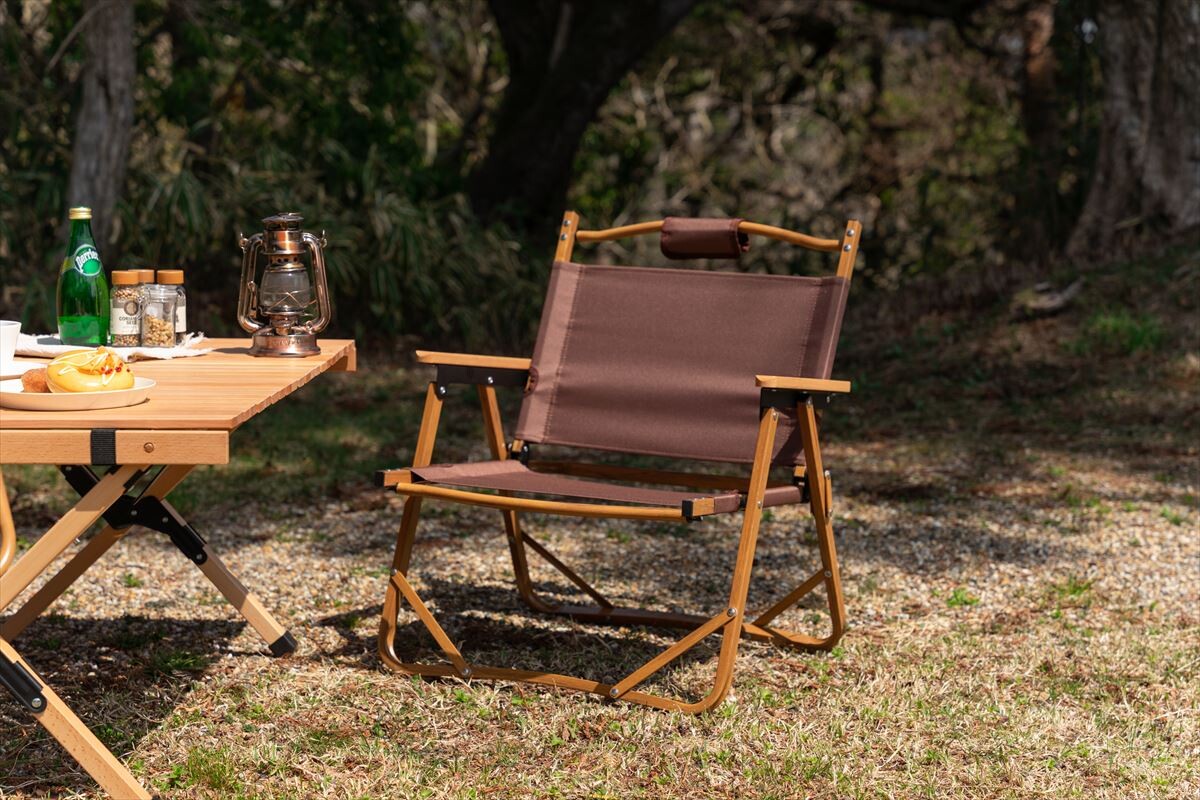 ナチュラル1人掛けアウトドア折りたたみチェア | 軽量で持ち運び