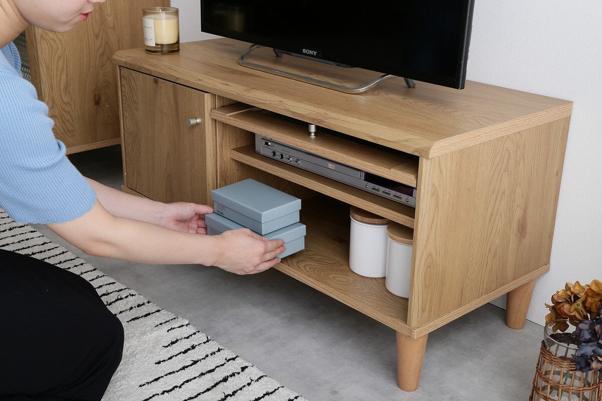 モダン木製ガラス扉付きテレビ台 – CAGUUU
