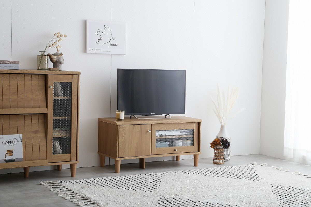 モダン木製ガラス扉付きテレビ台 家具 便利 引っ越し おすすめ