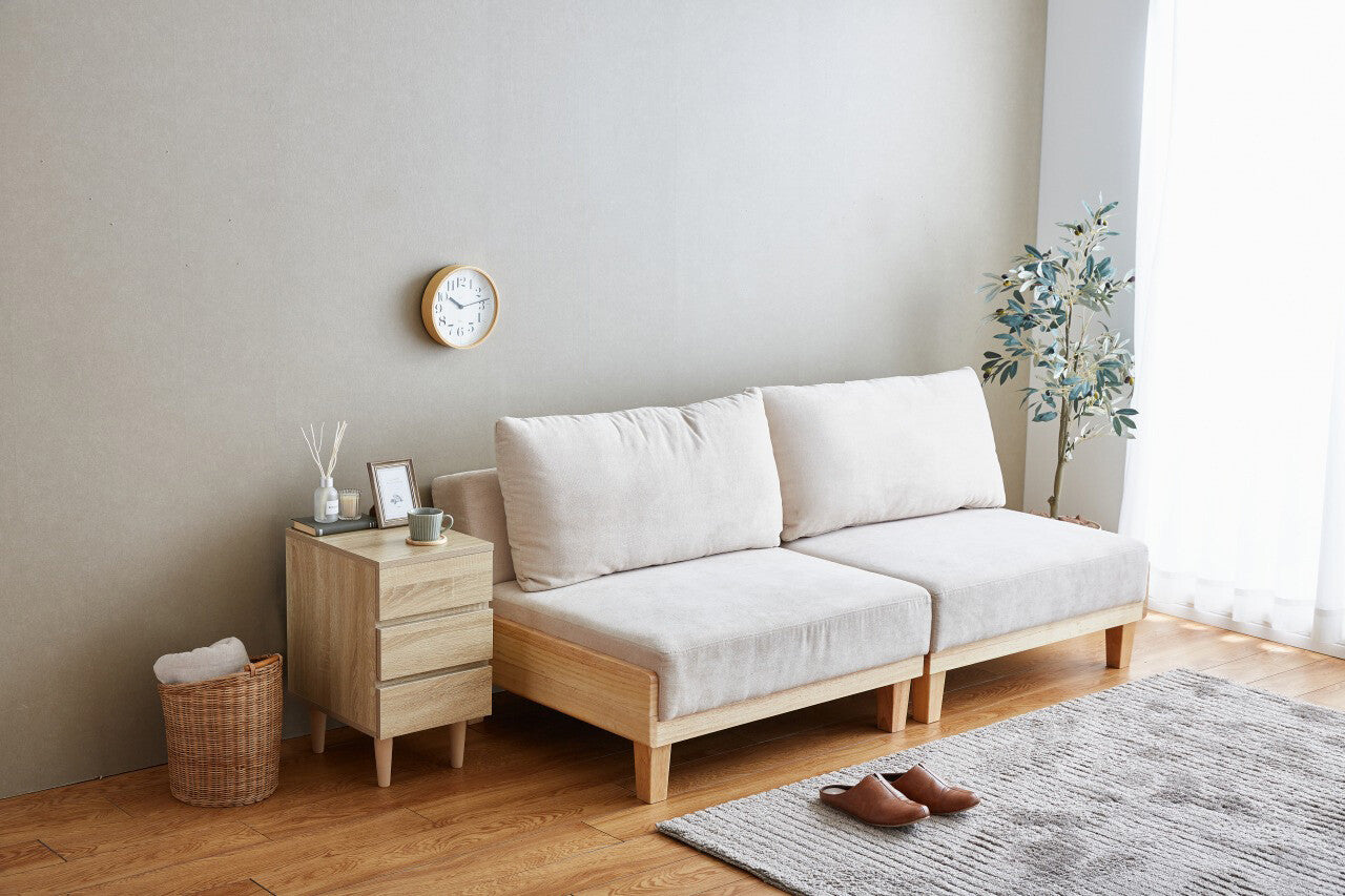 北欧ナチュラル木製3段サイドチェスト | 耐久性と軽量さを兼ね備えた