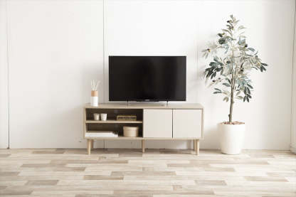 送料込✨️インテリアに馴染むデザイン✨️テレビボード/テレビ台 ナチュラルモダン木製バイカラーテレビボード ナチュラル モダン