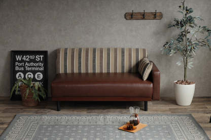 ヴィンテージモダン2人掛け ストライプベンチソファ | 上質