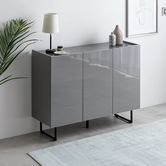 石目柄3枚扉キャビネット