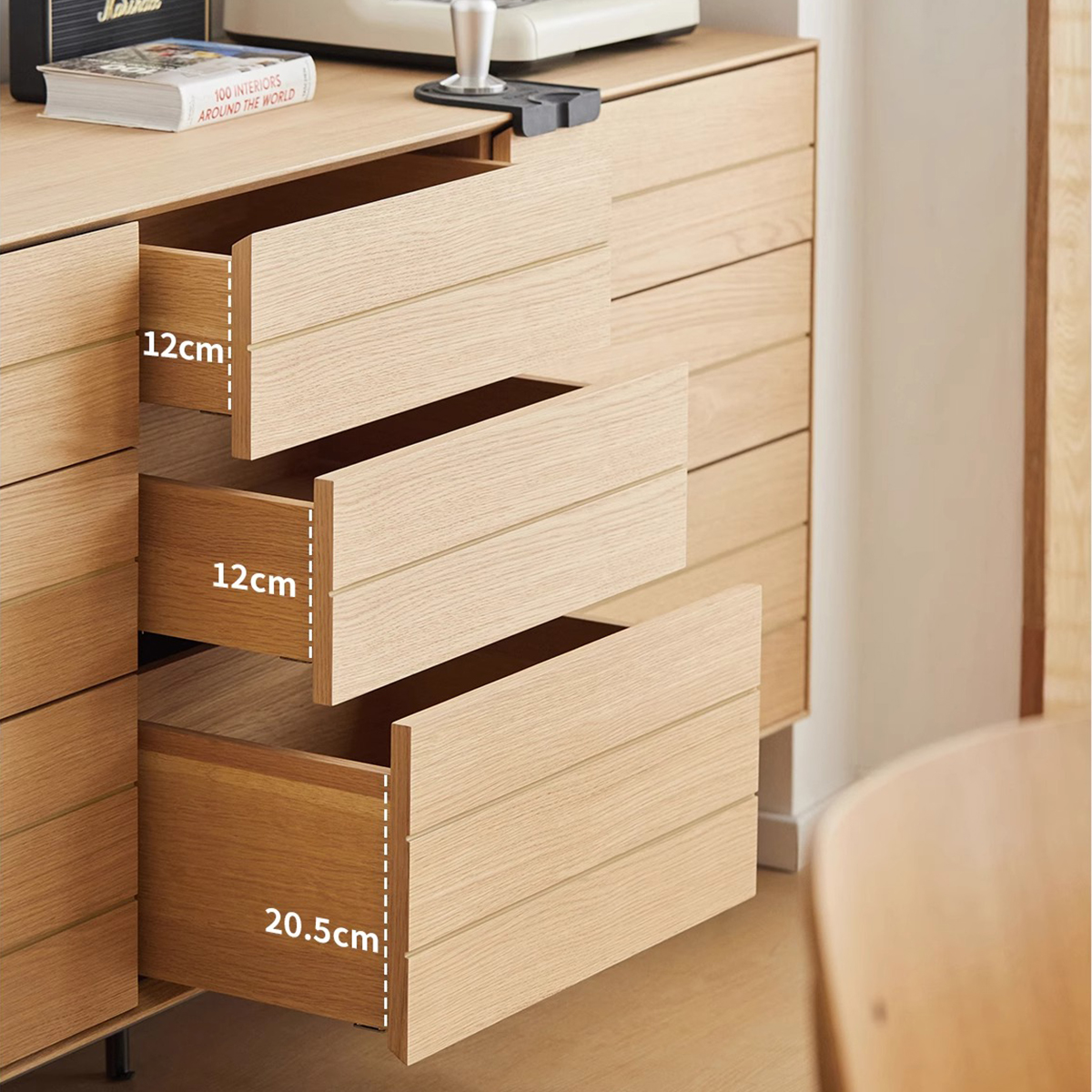 Woody Select木製多収納キャビネット | 天然木使用 耐久性と高級感を