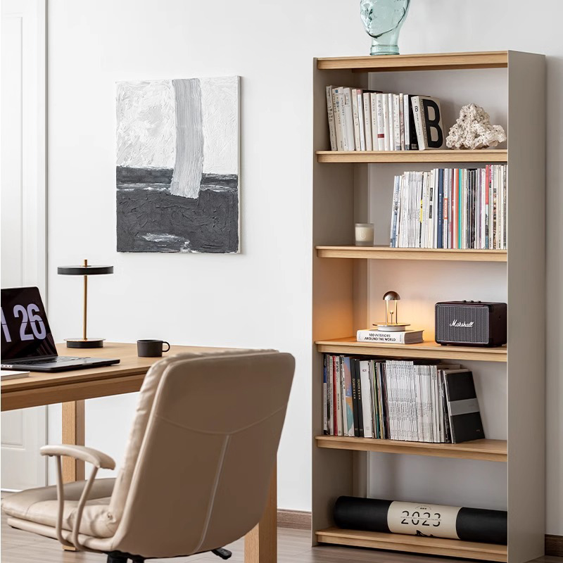 Woody Select天然木モダンブックシェルフ