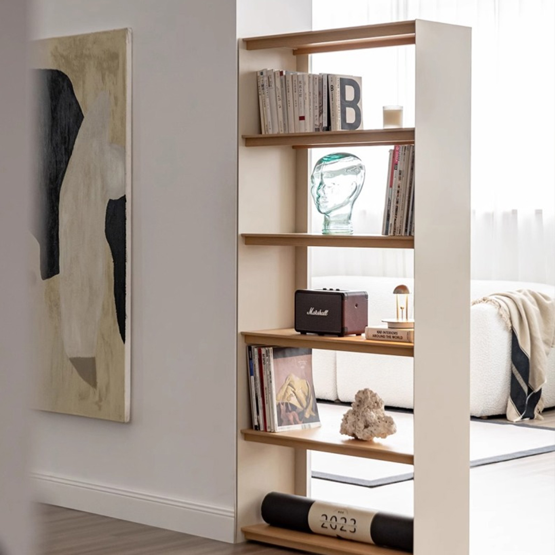 Woody Select天然木モダンブックシェルフ