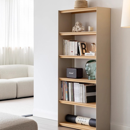 Woody Select天然木モダンブックシェルフ | 空間効率と軽やかさを