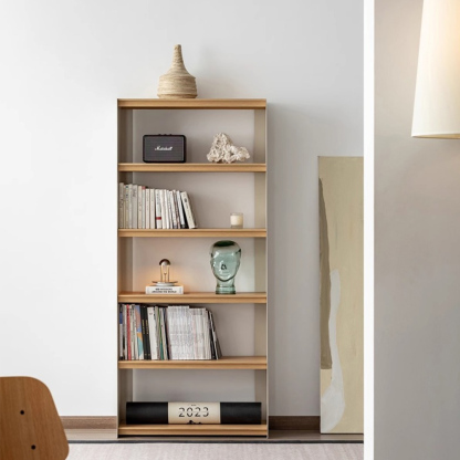 Woody Select天然木モダンブックシェルフ
