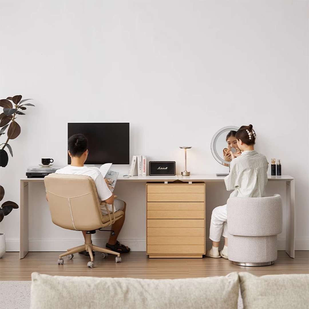 ୨୧ 木製ドレッサー&デスク ୨୧ ヴィンテージ調がおしゃれな木製ドレッサーデスク(ハニー