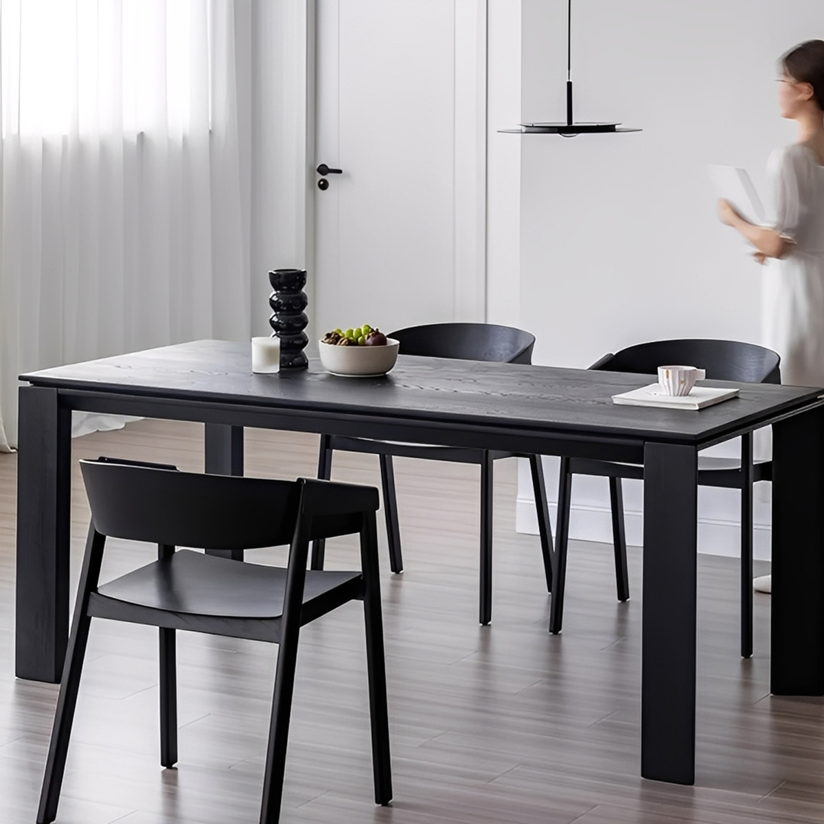 Woody Select木製ブラックダイニングテーブル – CAGUUU