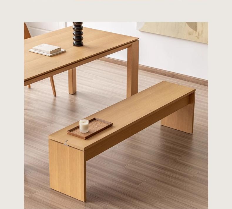 Woody Selectシンプルモノトーンベンチ | 北米産オーク材の滑らかな