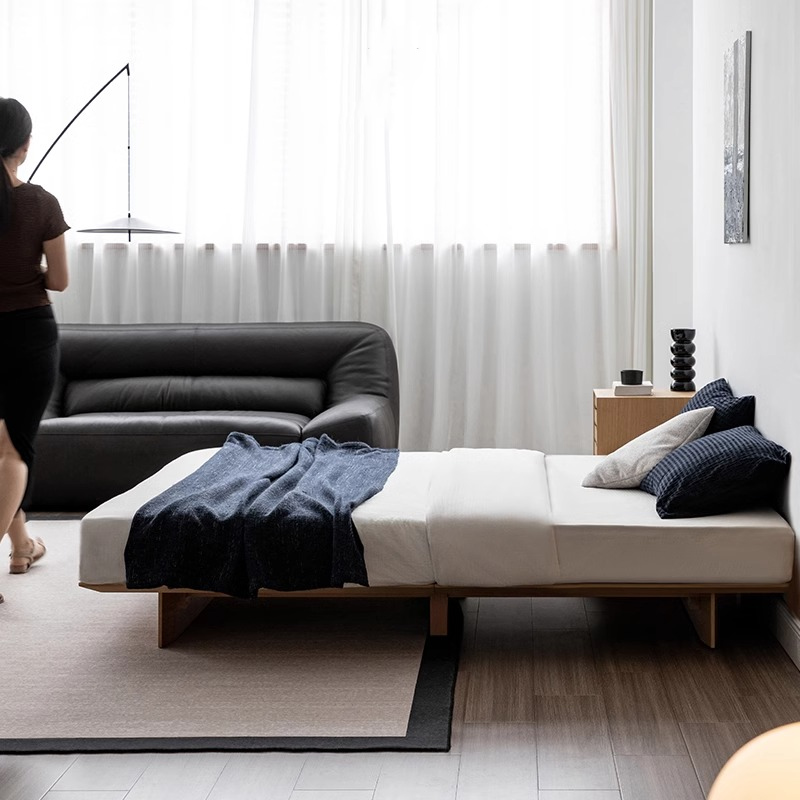 Woody Select北欧風ファブリックベッド | すっきりと広く見せる上品な