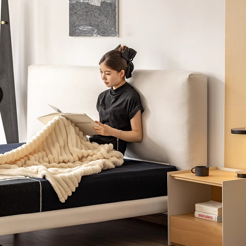 Woody Selectへッドボード付きフアプリックベッド