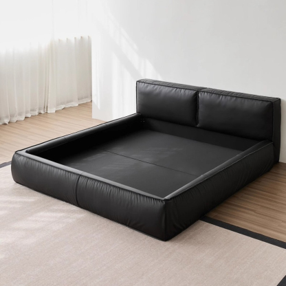 Woody Selectレザー調ファブリックベッド