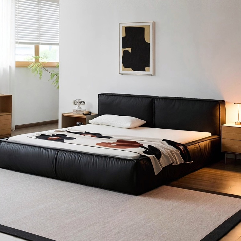 Woody Selectレザー調ファブリックベッド