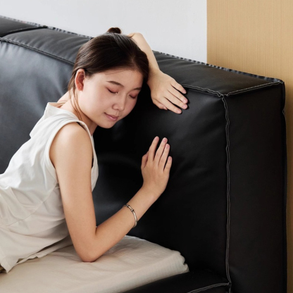 Woody Selectレザー調ファブリックベッド