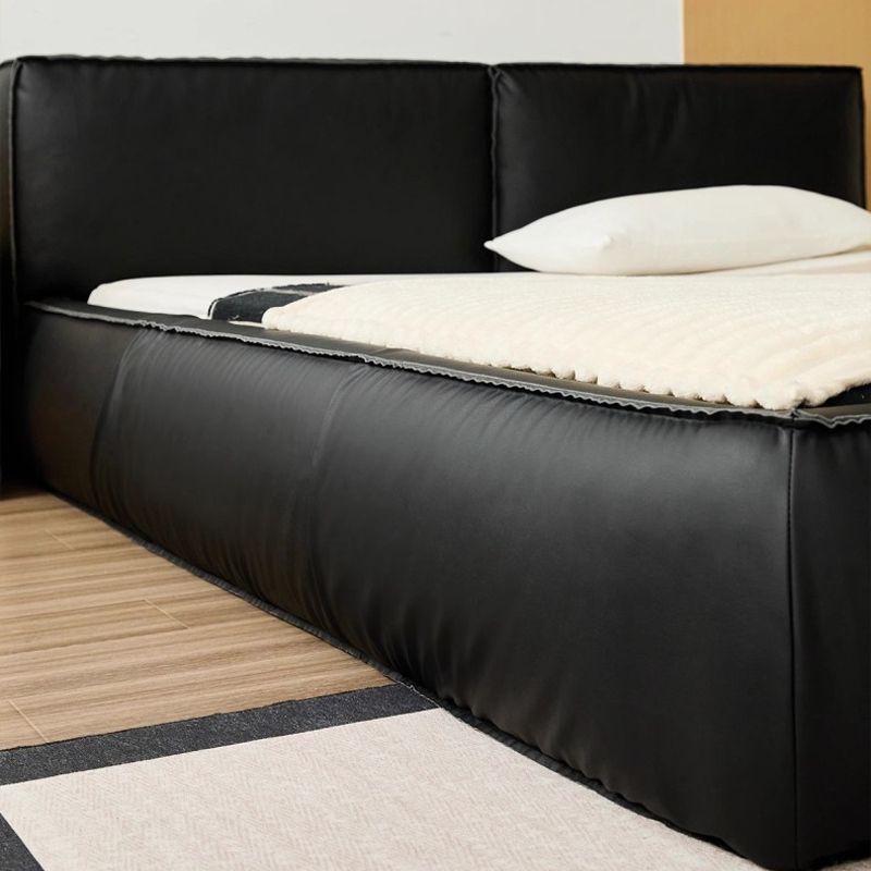 Woody Selectレザー調ファブリックベッド