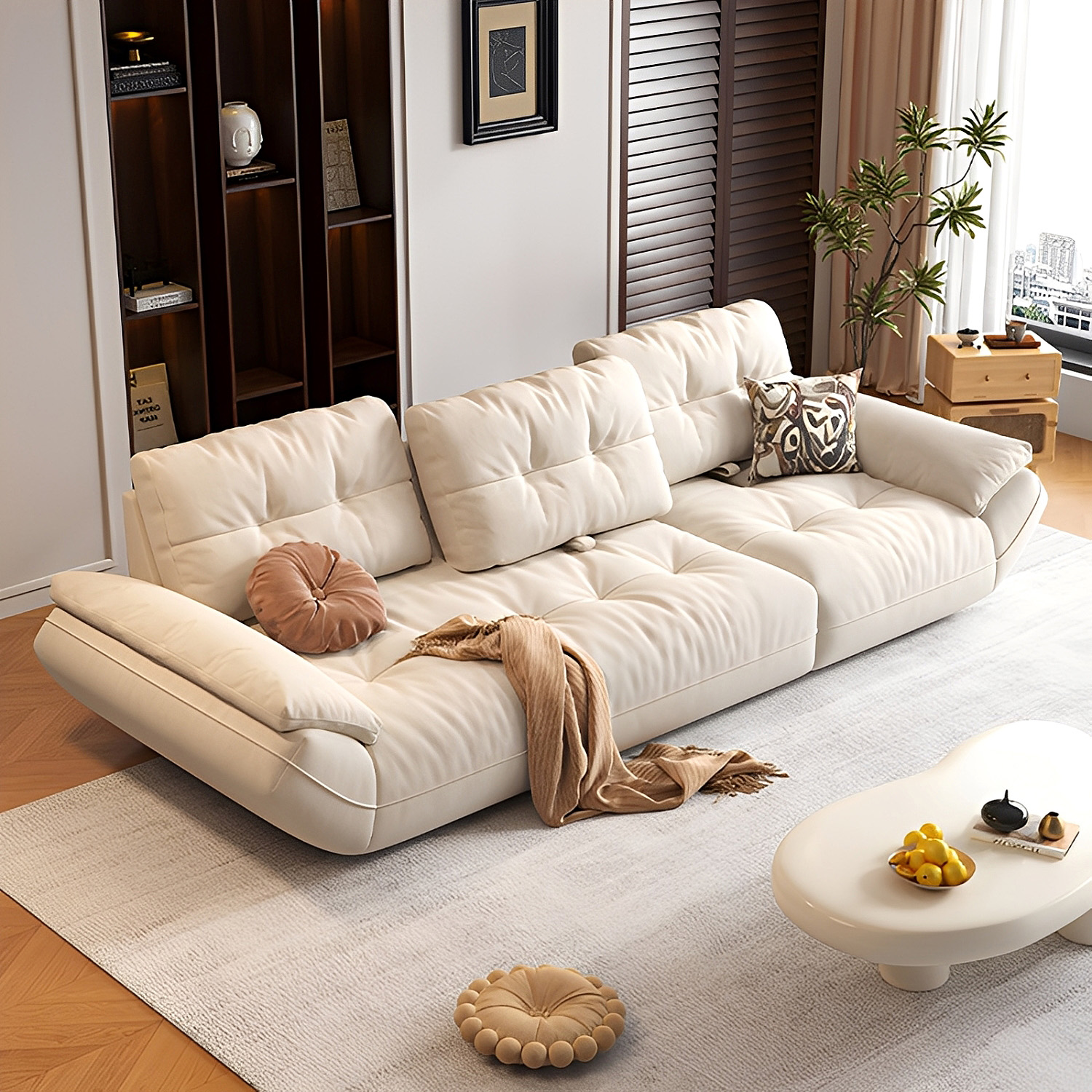 カーブアームレストリビングソファ – CAGUUU