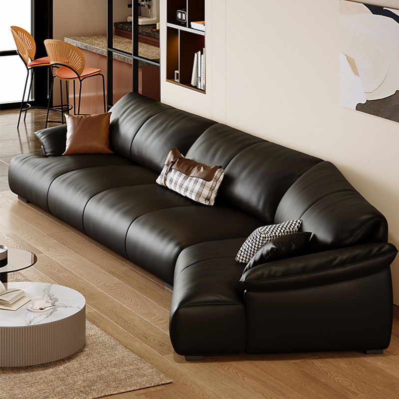 レザーファブリックワイドソファ